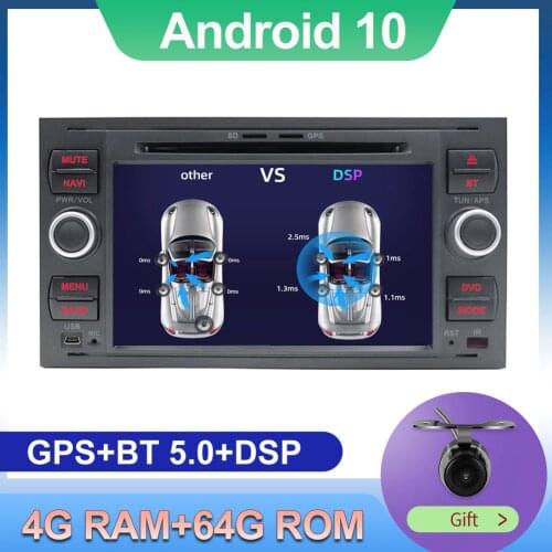DSP PX6 Autoradio 2 din android 10.0 car dvd gps for ford for focus 2/mondeo/s max/c-max/fusion/fiesta/transit head unit canbus