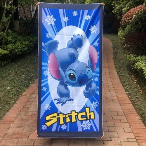 Disney Lilo & Stitch Bath Towel Microfibre Home Kid Baby Beach Swimming Towel Cartoon Flower Fairy Tinkerbell Polyester 70X140cm