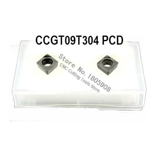 Free shipping 2PCS PCD Diamond Inserts CCGT09T304 PCD Suitable For Lathe Tools SCLCR / SCFCR / SCMCN / SCACR