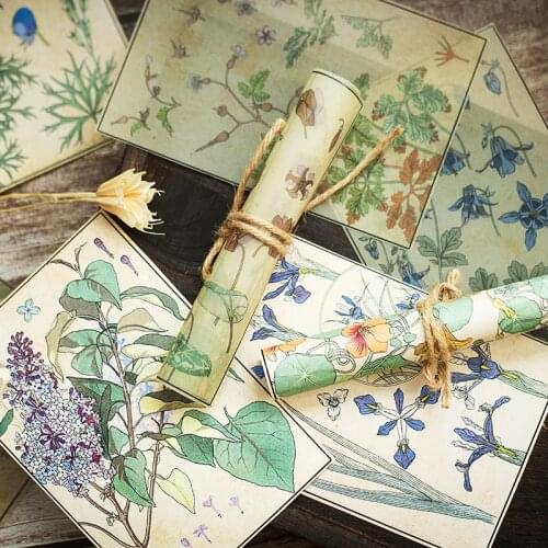 Vintage Plants Illustration Background Paper DIY Scrapbooking Album Diary Happy Planner junk journal Decoration Background Paper