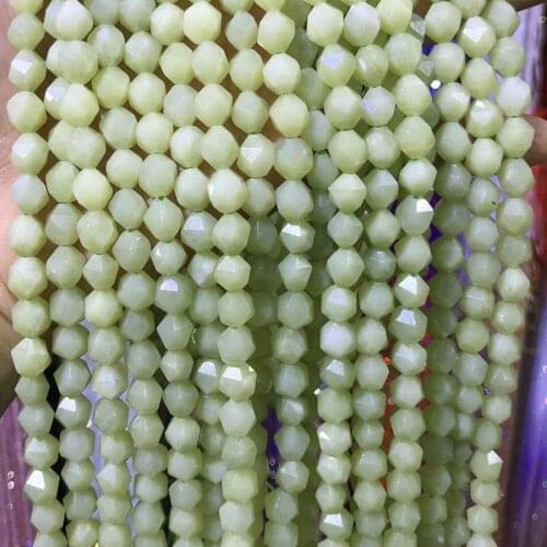 6/8/10mm Cut Angle Natural Lemon Chrysoprase Stone Beads DIY Round Loose Big Faceted Lemon Turquoises Beads For Jewelry Making