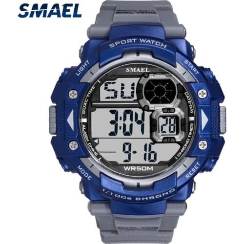 SMAEL Digital LED Watch Men Luxury Brand Military Wristwatch For Male 12/24 Hours Chronograph Mens Clock Relogio Masculino