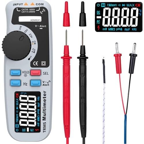 Digital Multimeter Color Display True RMS 6000 Counts Auto-Ranging Pocket Diode Continuity Tester with Back Clip