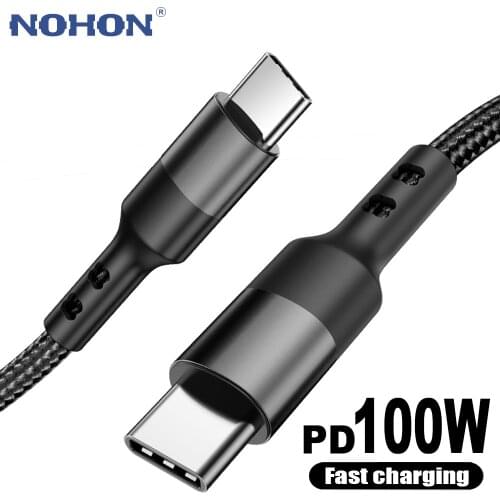PD 100W USB C To USBC TypeC Cable For Samsung A51 S20 Xiaomi MacBook iPad 2m Wire Data Charger QC 3.0 4.0 Quick Fast Charge Cord