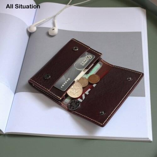 Luxury Credit Card Wallet Ladies First Layer Cow Leather Top End Male Casual Business Card Case Retro Hasp Storage Coin Purses