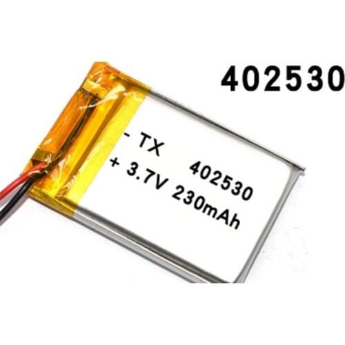 230mAh Rechargeable Lithium Ion Battery 3.7 V 402530 Li-polymer Batteries Electric Toy LED Light Headset Bateria