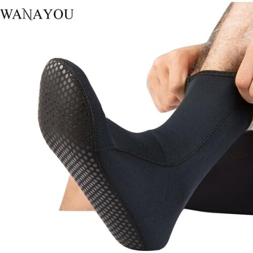 WANAYOU Women Men Non Slip Diving Socks,Warm Deep Diving Swiming Aqua Shoes,Breathable Waterproof Material Long Beach Socks