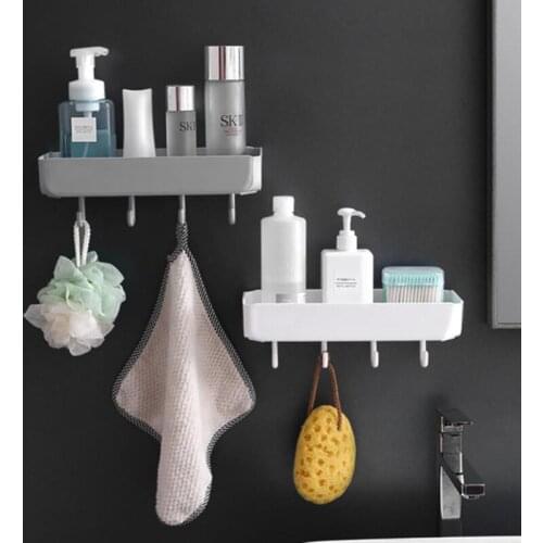 Punch-free Bathroom Shelf Plastic Toilet Storage Holder Bathroom Vanity Wall Hanging Bathroom Storage Rack