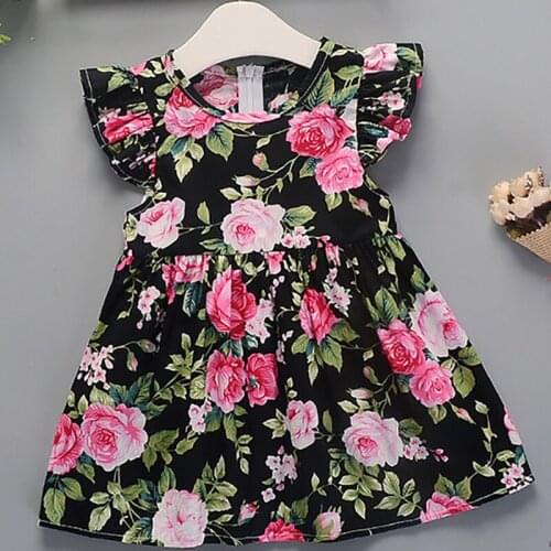 Baby Girls Dresses 2021 Summer New Baby Girl Female Cotton Dress Baby Cotton Floral Princess Tutu Dresses Baby Clothing
