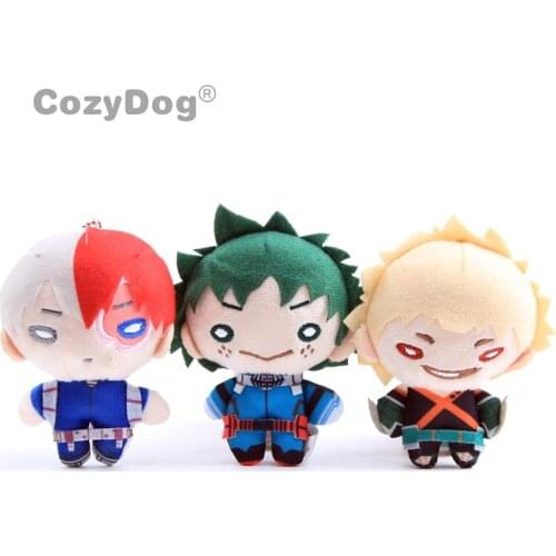 Anime My Hero Academia Plush Keychain Pendant Cartoon Academia Lovely Midoriya Izuku Bakugou Katsuki Stuffed Doll Women Gift