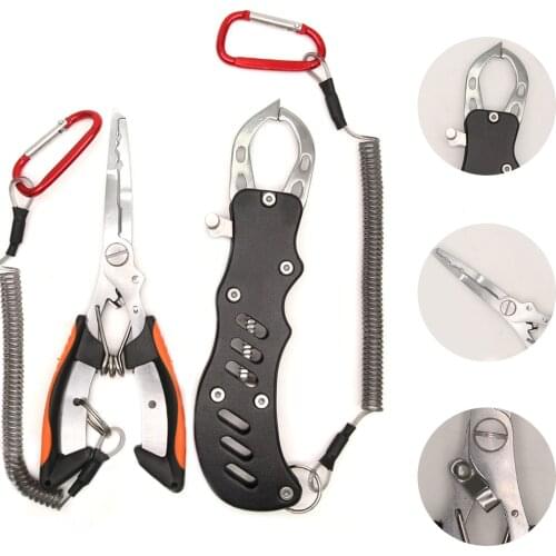 Fishing Pliers Fish Lip Gripper Muti-Function Ice Fishing Gear Hook Remover Split Ring Fly Fishing Tools Set Fishing Gifts Men