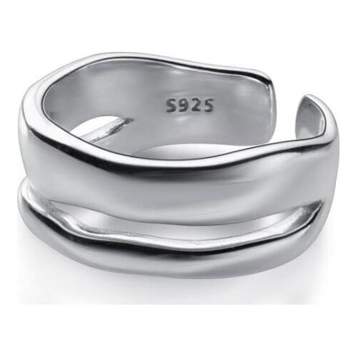 Silver Rings 100% Guaranteed Real 925 Sterling Silver Jewelry Open Ring For Women