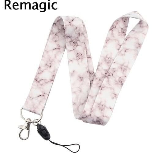20pcs White Marble Pattern Lanyard for Key Phone Cool Neck Strap Lanyard for Camera Whistle ID Badge Cute webbing ribbon Gift