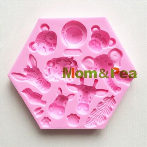 Mom&Pea MPA1788 Animal Head Shaped Silicone Mold Cake Decoration Fondant Cake 3D Mold Food Grade