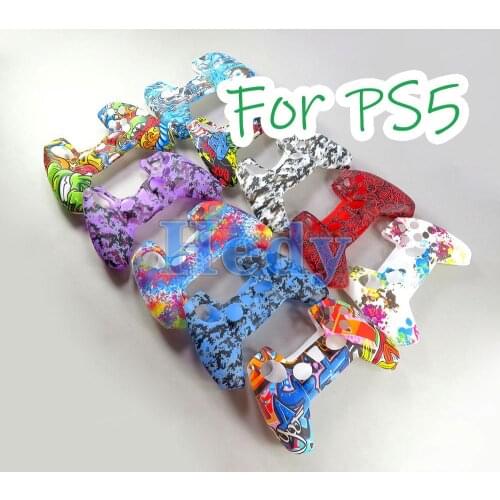 1pcs Water Transfer Printing Silicone Case for PlayStation 5 PS5 Controller Protection Skin for DualSense Gamepad Cover