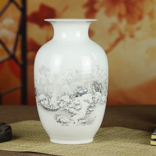 [Discount] Snow ceramic vase ornaments living room decorative home accessories Crafts