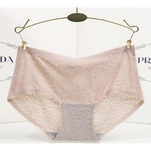 High Quality Womens Seamless Panties Printed Ultra-thin Panties Underwear Sexy Mid-Rise One Piece Briefs Lingerie