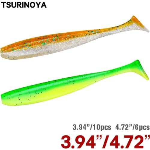 Tsurinoya Soft Bait 100mm 120mm T Tail Worm Fishing Lure Silicone Bait Iscas Artificial Pesca Odor Added Bass Fishing Wobblers