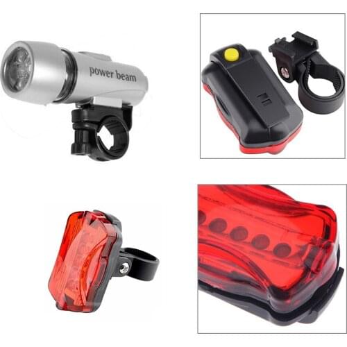Bicycle 5LED Front Light + Headlight Taillight Night Safty Warning Light Cycling Bicycle Lamp 7 Modes Bike Accessory Hot TOP