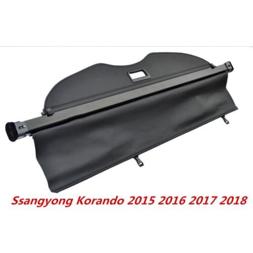 High quality Car Rear Trunk Security Shield Cargo Cover For 16-18 Ssangyong Korando 2015 2016 2017 2018 ( black, beige)