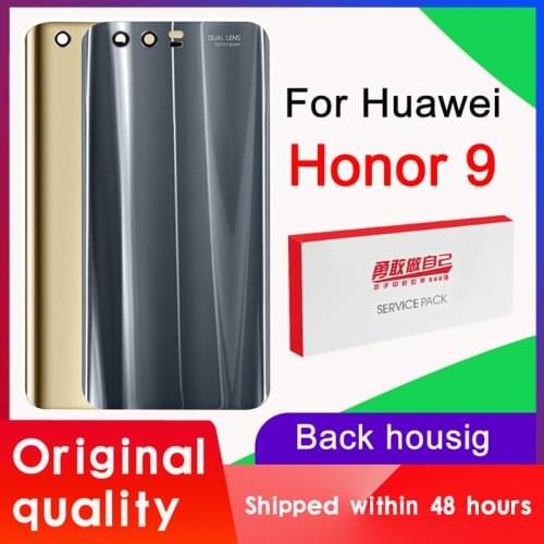 For Huawei Honor 9 Back Glass Battery Cover Rear Door Housing Case Panel For Huawei Honor9 Back Housing Cover With Camera Lens