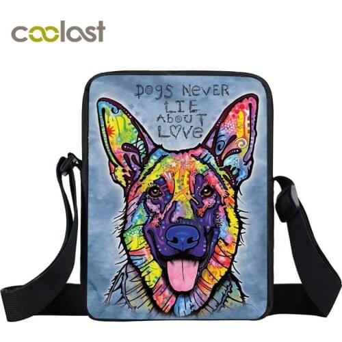 Graffiti Dog Bag Animal Prints Mini Messenger Bag Women Satchels 3D Handbag Girls Book Bag student Cartoon Pet Crossbody Bags