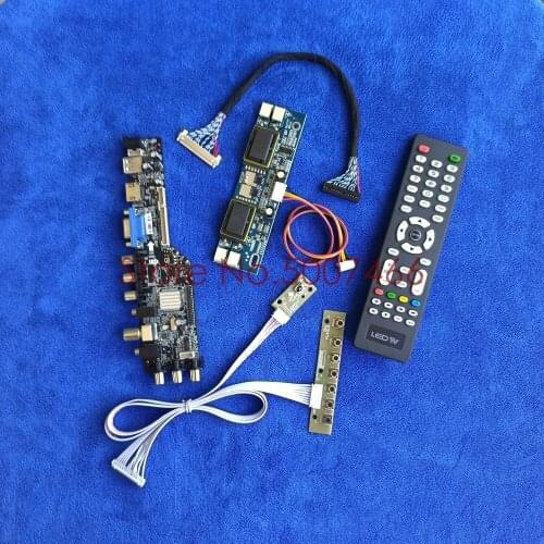 LCD drive board kit USB+VGA+AV fit M190Z1/M210W1/M220Z1/MT216WW01/MT220WW01 4CCFL 1680*1050 screen LVDS 30-Pin digital DVB