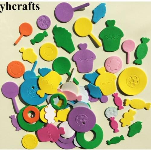 1Bag/LOT,Lolipop cake candy foam stickers Early learning educational craft diy toys Creative activity items Kindergarten items