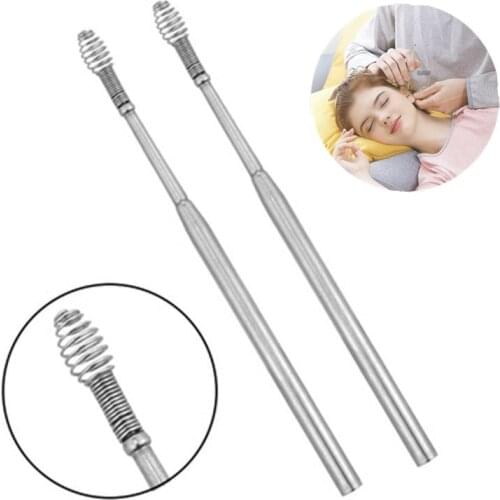 1PC Double-ended Stainless Steel Spiral Ear Pick Spoon Ear Wax Removal Cleaner Ear Care Beauty Tool Kit Multi-function Portable