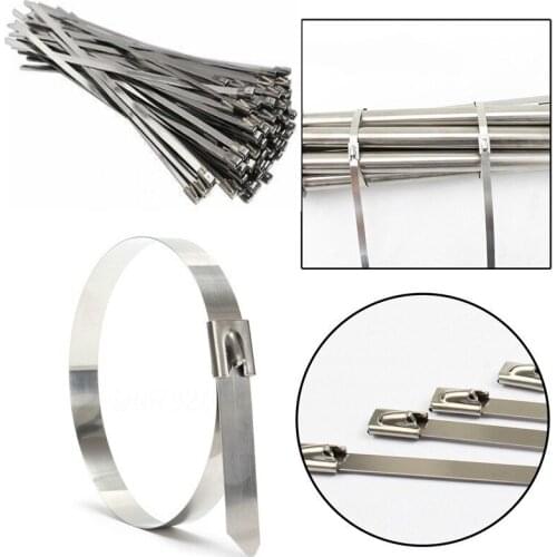 Stainless Steel Cable Twist Tie Multi-Purpose Locking Cable Metal Tie 4.6mm Lock Metal Zip-Exhaust Wrap Coated Cable Tie 10pcs