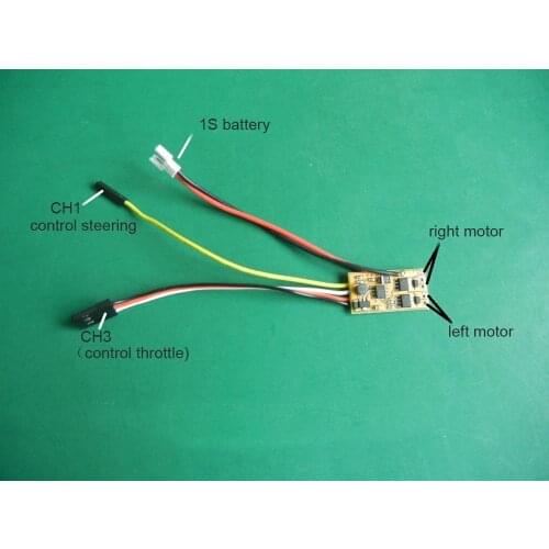 1S Dual Drive Brushed ESC Motor Speed Controller Regulator 6Ax2 For Coreless Mixing Speed Difference Small Aircraft/Boat Model