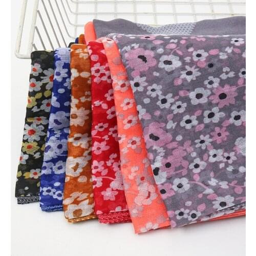 2021 Soft Crinkle Scarf Shawls And Wraps Head Scarf Muslim Printing Cotton Hijab Scarves Women Female Turban Pashmina Headband