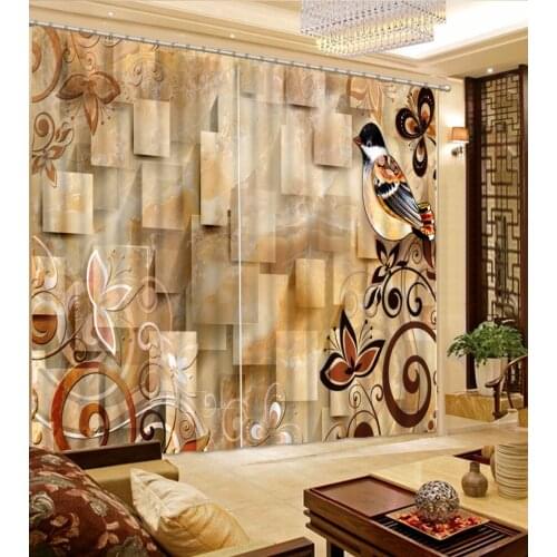 3D Stereoscopic Box flower vine Window Curtain Blackout Curtains 3D Curtains For Bedroom Luxury Living room Curtains