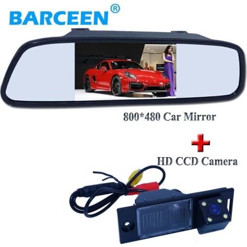 4.3" plastic black car rear monitor lcd+car rear view camera bring 4 ir water-proof IP 69K fit for Hyundai ix35 2014