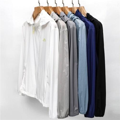 6XL 7XL 8XL summer sun protection clothing mens hooded casual jacket mens outdoor breathable thin jacket (oversized plus size)