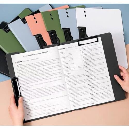 A4 Manager File Folder Organizer Double Clips Test Paper Storage Folder School Writing Pad Clipboard Office Supplies Stationery