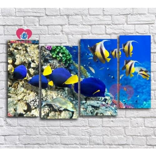 Diamond embroidery animals fish 5D diamond mosaic painting triptych 3d rhinestone art diamond-painting-full-square Handicraft