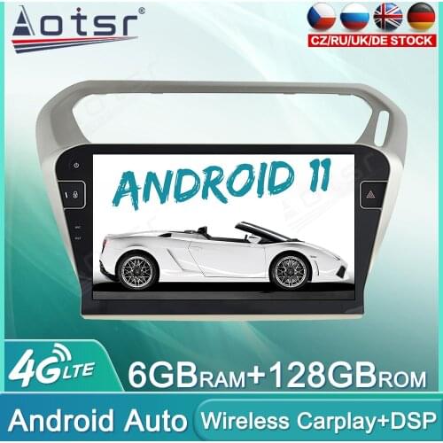 Android 11 128GB Car Radio DVD For Peugeot 301 2013 - 2016 Audio Multimedia Player GPS Navigation Auto Stereo Head Unit Carplay