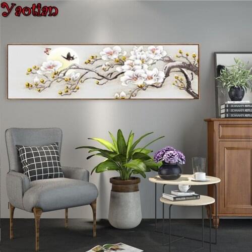 Large Diy Diamond Painting Magnolia Flower Diamond Embroidery Full Square Round Drill Cross Stitch Mosaic Rhinestone icons