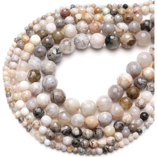 4/6/8/10/12MM Natural Stone Bamboo Leaf Carnelian Agates Round Beads Fit Jewelry Making Bracelet DIY Craft