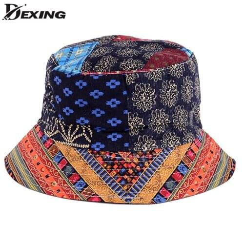 BYOS Foldable double-sided black printed fisherman hat beach bucket hat