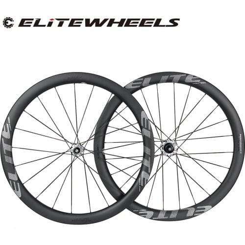 ELITEWHEELS PE Ultralight Gravel Carbon Wheelset Carbon Spoke Performance Racing Wheels 40 50mm Rim Depth Ceramic Bearing Hub