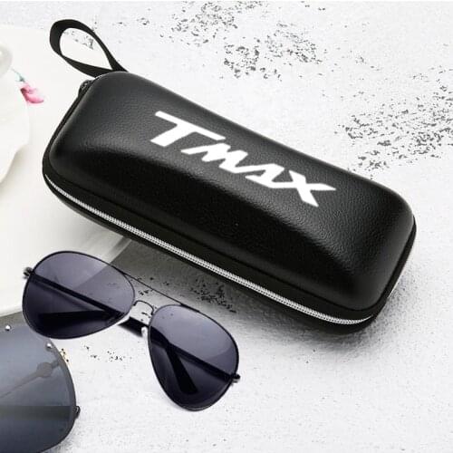 Black leather sunglasses case solar women man glasses for Yamaha T MAX 530 Tmax 500 T-MAX 560 tmax560 motorcycle accessories