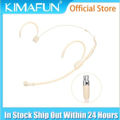 KIMAFUN Skin Color Headset Microphone Double Earhook Microphone for Shure 4 Pin mini xlr BodyPack Transmitter