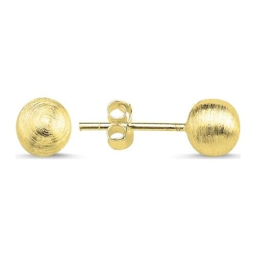 KUTAYDAN 6mm Broseli Ball Earrings 925 Sterling Silver