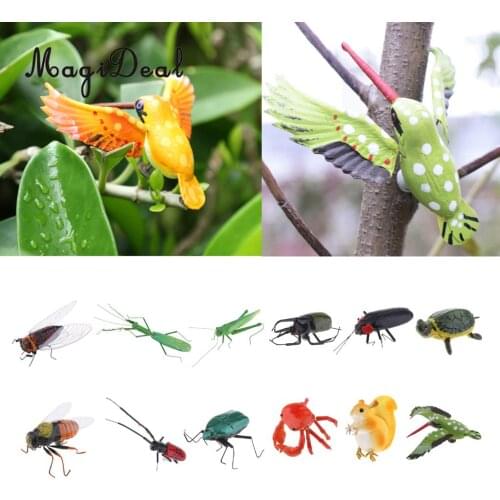 MagiDeal Artificial Lifelike Insects Model Cicada Figurines Home Garden Art Craft Decor DIY Tree Decor Kids Play Toy