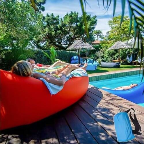Outdoor Picnic Inflatable Sofa Sleeping Bag Beach Inflatable Sofa Lazy Bag Air Bed Camping Deck Chair Portable Sofa 200kg Load