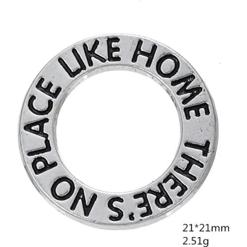 2021 NEW Antique silver plated Wizard of Oz Word THERES NO PLACE LIKE HOME charms for jewelry making