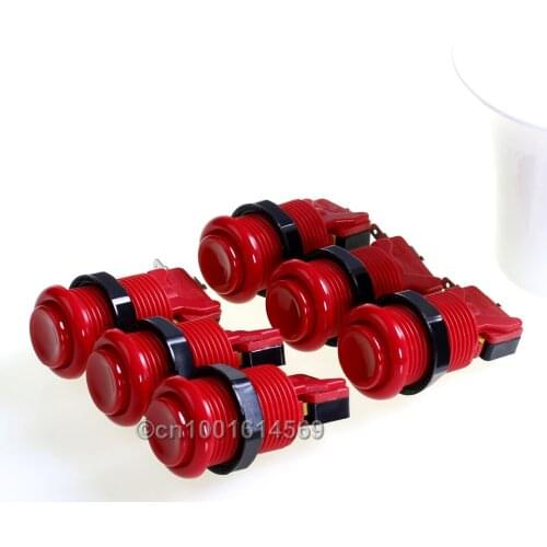 New 6pcs/lot Arcade 8-Liner Push Button Happ Button For Arcade Machine Accessory Cherry Master Multicade Mame Video Game 6 Color