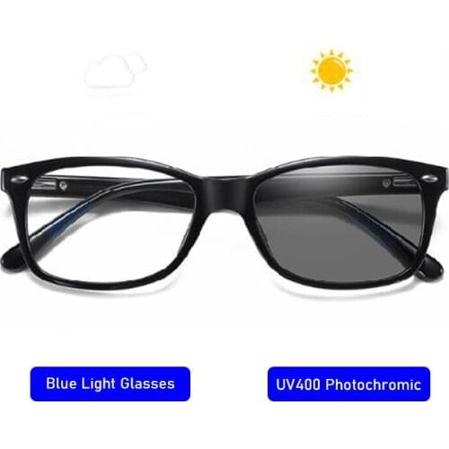 Unisex indoor blue light filter UV400 glasses frame Women Men glasses for computer work Outdoor photochromic glasses Eyewear